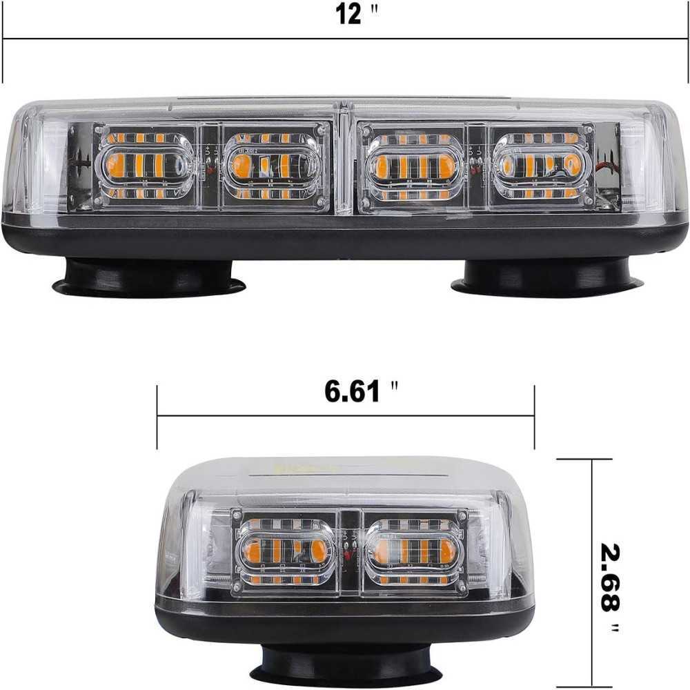 48LED Roof Top Strobe Lights Emergency Safety Hazard Warning LED Flashing Light Bar Magnetic Mount for 12V 24V Car Truck