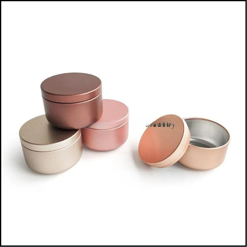 Simple Perfume Bottle Aluminum Candle Tin 50Ml Per Bottle Round Containers Cosmetic Jars Oil Cream Pot Empty Aromatherapy Sealed Metal Can T Dhbqe