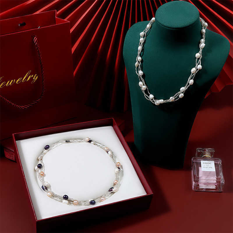 Pendant Necklaces Dome Cameras 2021 Fashion Women Necklace Multicolor Small Rice Baroque Beaded Natural Freshwater Pearl Necklace Short Choker Collare
