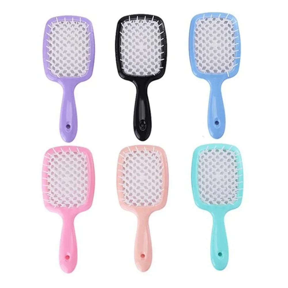 Hair Brushes Tangled Hair Comb Detangling Hair Brush Massage Combs Hollow Out Wet Curly Hair Brushes Barber Comb Salon Hair Styling Tools 231128