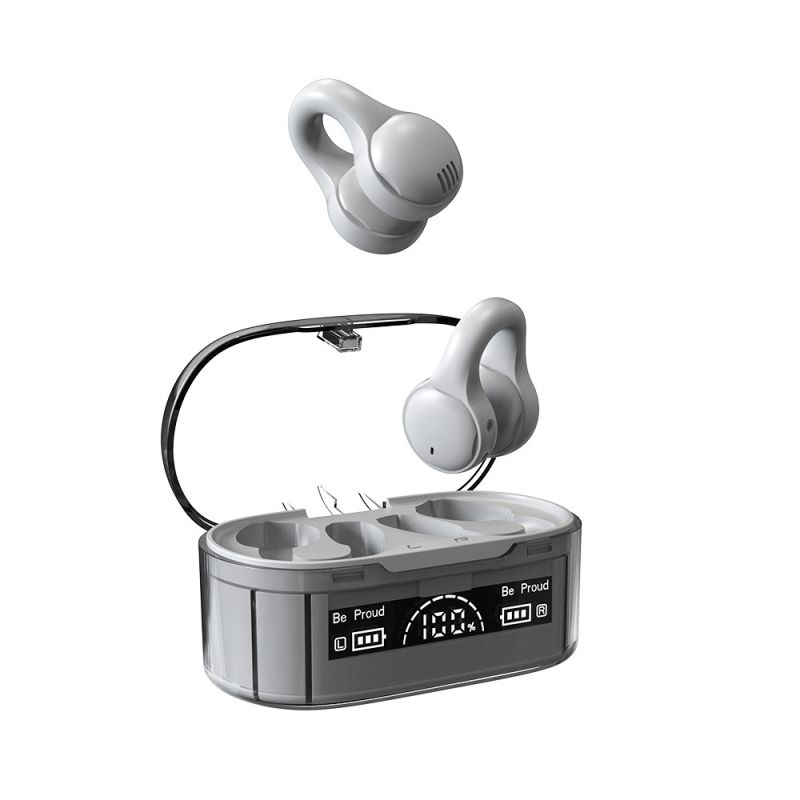 TWS Bluetooth headset Clip-on ears Wireless Earphone Fingerprint control HZC-43 model Built-in Microphone LED display Headphone Sport Earphone Music h