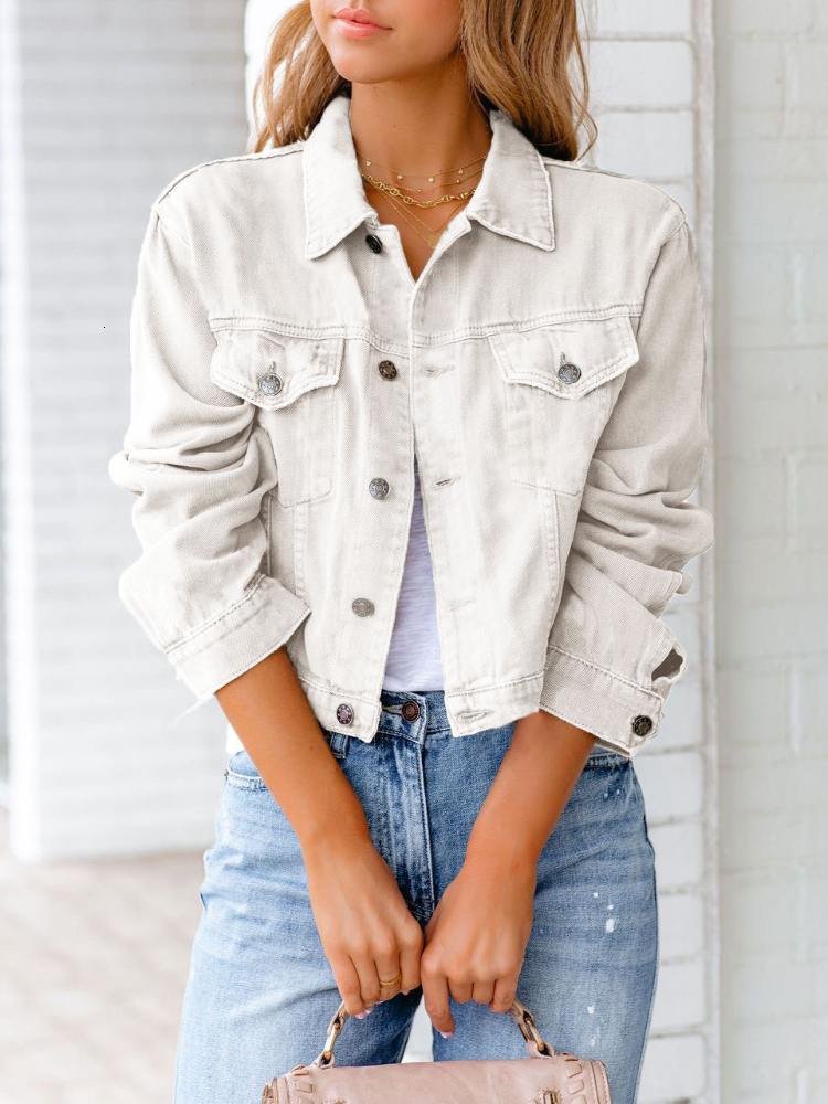 Women's Jackets Women's Denim Jacket Long Sleeve Loose Streetwear Blue Jacket Autumn Fashion Casual Office Lady Korean Ladies Coat Oversize 