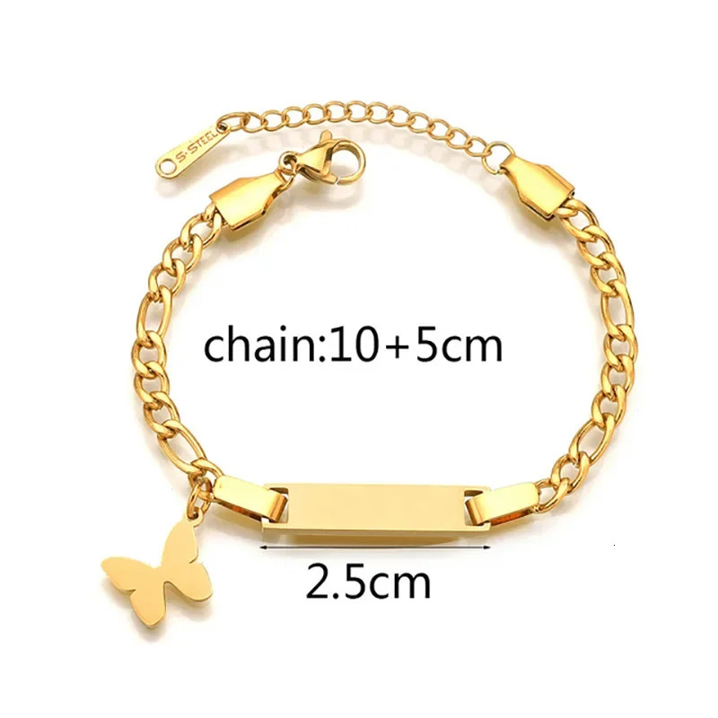 Charm Bracelets Personalized Date Name Bracelet for Baby First Birthday Gift Custom Stainless Steel Gold Color Boy Girls Jewelry for Mother Kids 23112