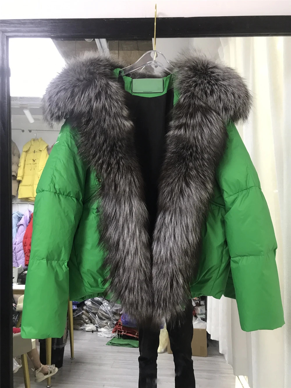 Women's Wool Blends ANNSIRGRA White Duck Down Jacket Winter Women Coat Loose Natural Real Fox Fur Collar Thick Warm Outerwear Oversize 231128