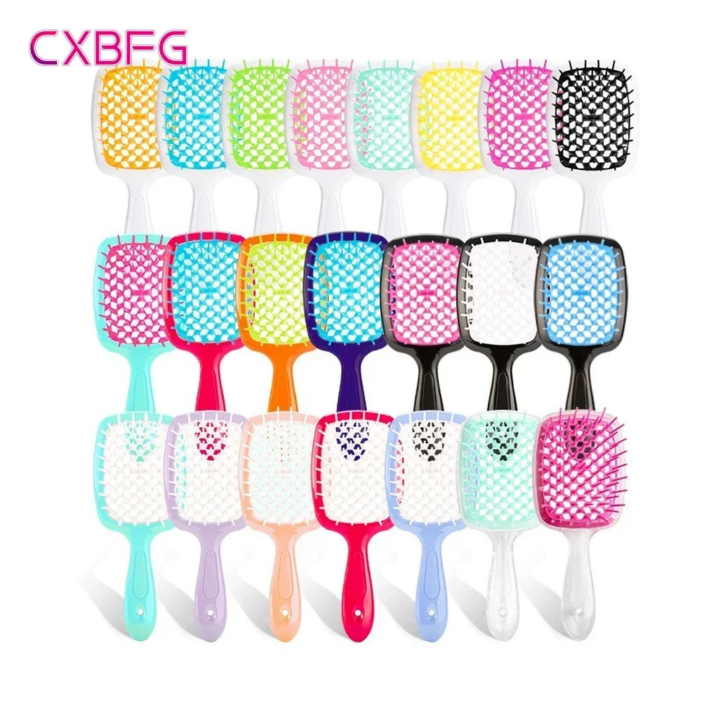 Hair Brushes Tangled Hair Comb Detangling Hair Brush Massage Combs Hollow Out Wet Curly Hair Brushes Barber Comb Salon Hair Styling Tools 231128