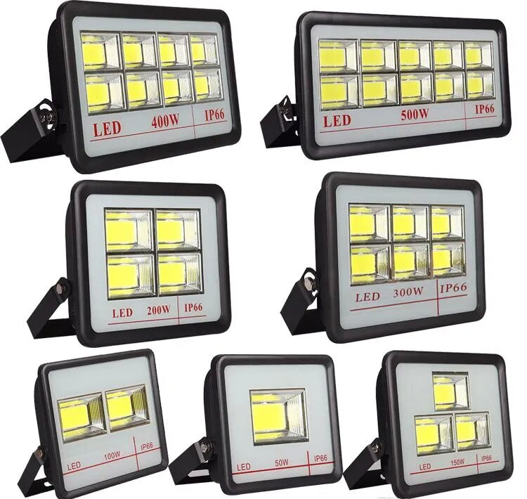 Outdoor LED FloodLights Fixture 600W 500W 400W 300W IP66 Waterproof Exterieur COB Floodlight 90 Degree Beam Angle Spotlight