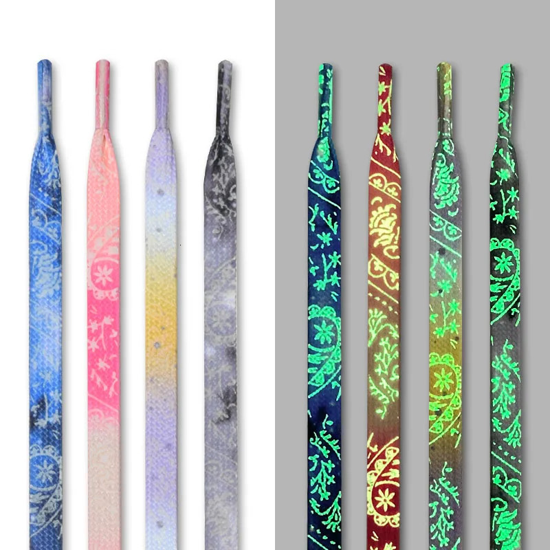 Shoe Parts Accessories 6 Colors Luminous Shoelaces Flat Suitable For All Shoes escent laces Party Get together Night Run Unisex Shoelace 1 Pair 231127