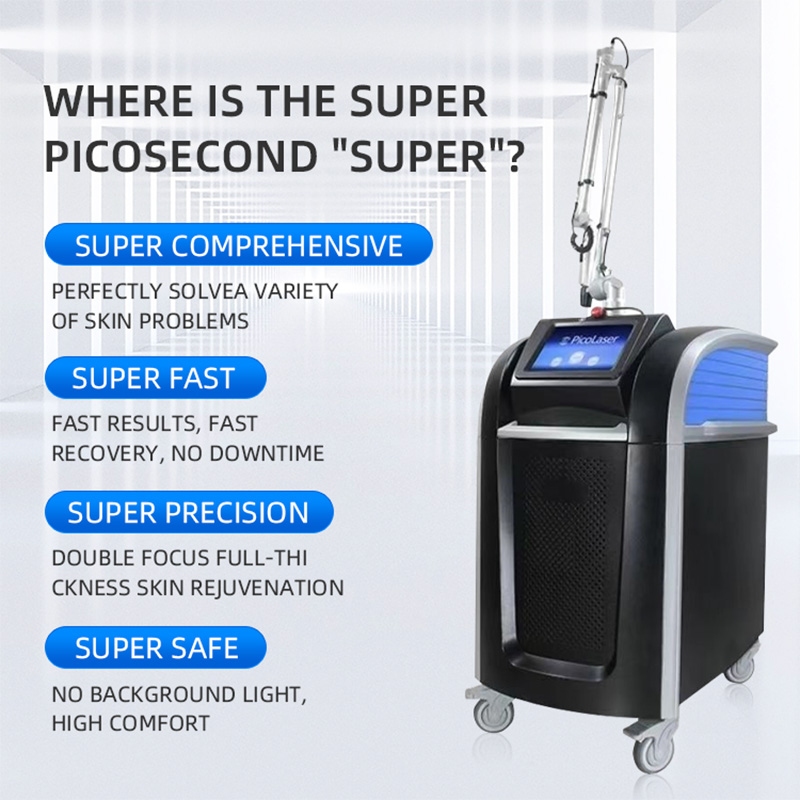 Pico Q Switched Nd Yag Laser 1064nm 532nm Picosecond Laser Tattoo Removal Machine Pore Remover Blood Vessels Removal Pigmentation Correctors Beauty Eq