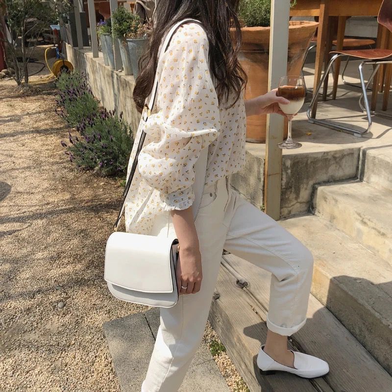 Women's Blouses Shirts Women Shirts Floral Printed Chic Sweet Korean Style Casual Loose Spring Long Sleeve Femme Elegant Clothing All-match Tende