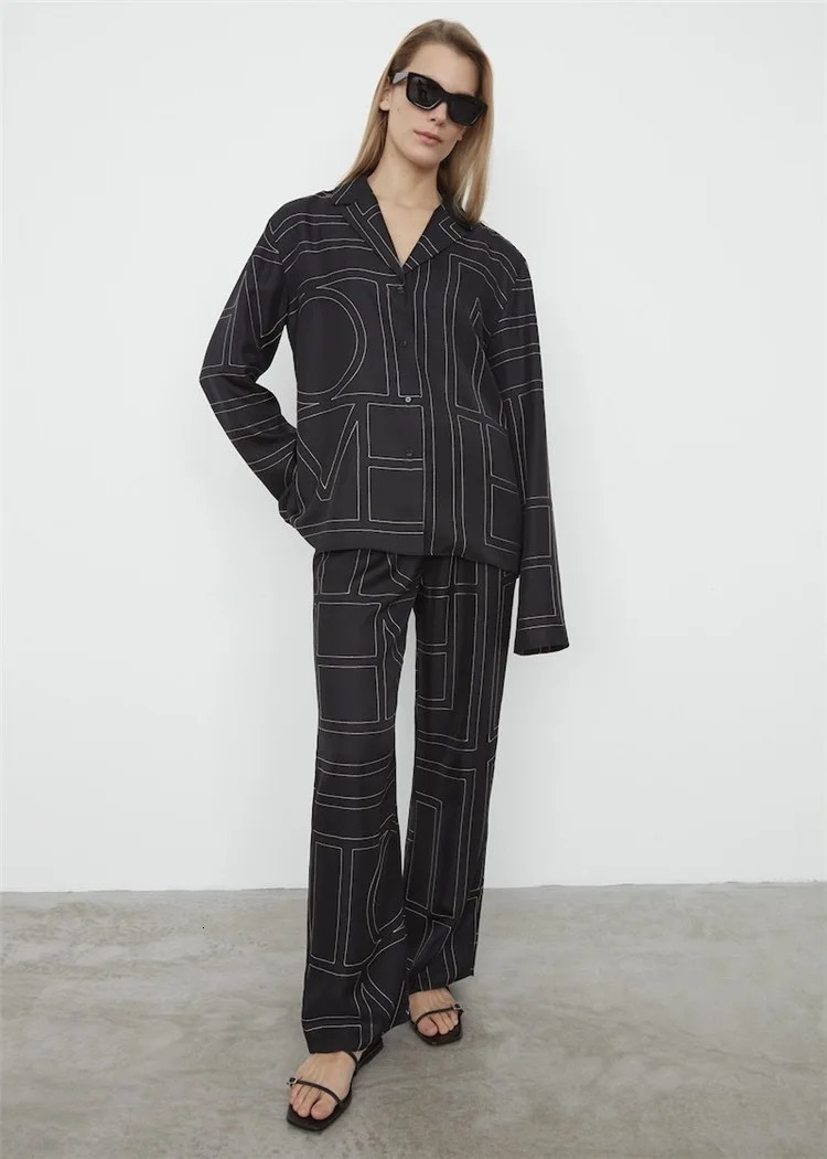 Women's Pants Capris Totem* 100% silk embroidery casual drawstring nighty wide leg pants 231128