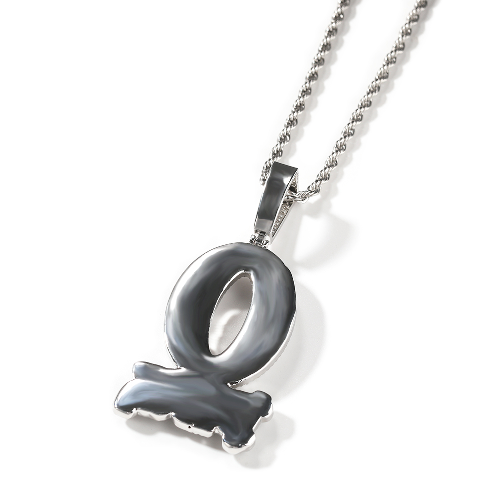 Hip Hop TopBling Art Letter O BLOCK Pendant Necklace TopBling Full 5A Zircon Jewelry Cool Men Gift
