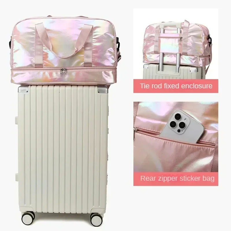 Outdoor Bags Large Capacity Travel Waterproof Tote Handbag Duffle Women Yoga Fitness with Shoe Compartment 231128