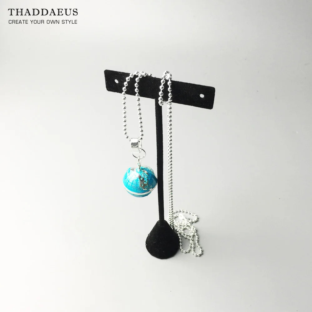 Chokers Beads Necklace Globe Pendant 925 Sterling Silver Rope Chain Fashion Jewelry Europe Bijoux Gift For Men Women 231127