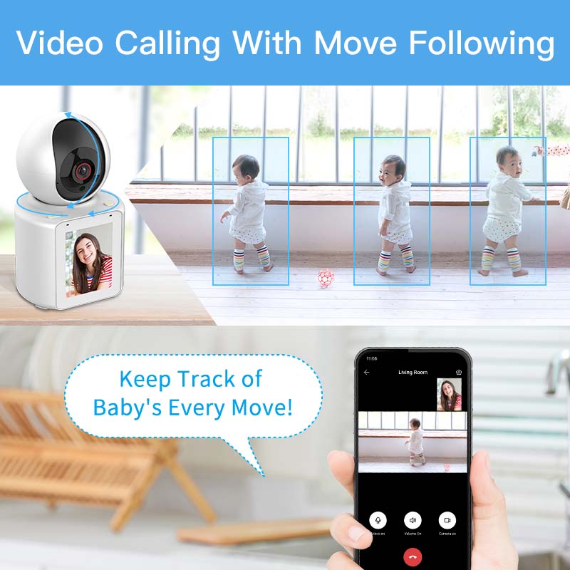 Baby Monitors C31 Baby Monitor Wifi Surveillance Cameras Security Protection Bidirectional Video Reception Supports TF Card and Cloud Storage