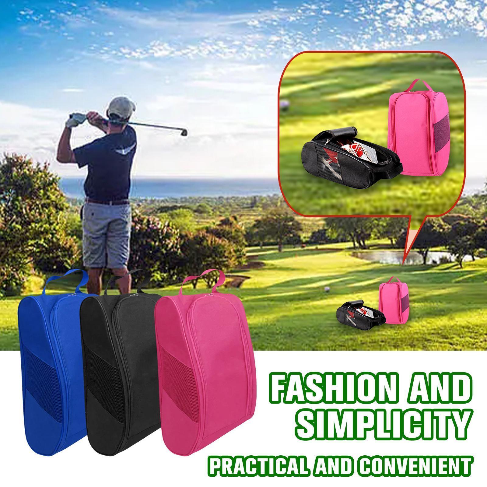 Outdoor Bags Portable Golf Shoe Bag Oxford Cloth Lightweight Golf Outdoor Color Organization Pouch Shoe Accessories Sport 230428