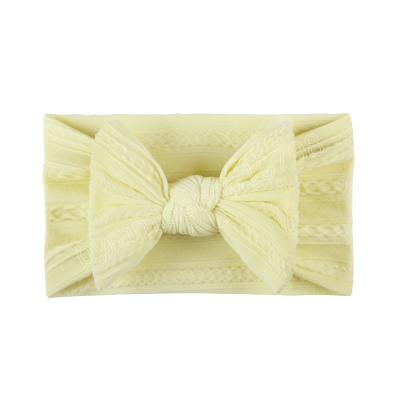 Toddler Solid Color Striped Bowknot Elastic Wide Headband Cute Handmade Knotted Baby Girls Hairband Kids Accessories