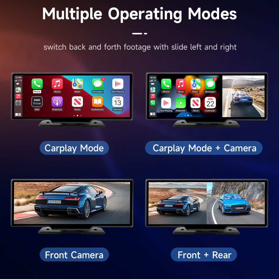 Car DVR 4K WiFi GPS 10.26 Inch Video Recorder Car Mirror Rearview Camera Carplay&Android Auto Wireless AUX Wired Navi Bluetooth DVRs