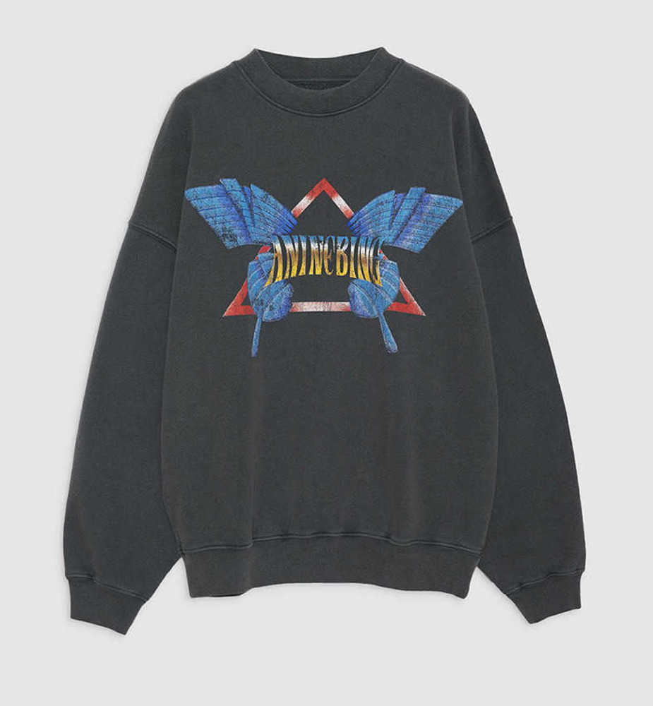 Anine Bing Harvey Crew Butterfly Sweatshirt Print Old Fried Washing Pullover Sweater Fashion Women Designer Hoodie, Dark gray
Anine Bing Harvey Crew Butterfly Sweatshirt Print Old Fried Washing Pullover Sweater Fashion Women Designer Hoodie, Dark gray