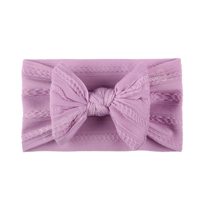 Toddler Solid Color Striped Bowknot Elastic Wide Headband Cute Handmade Knotted Baby Girls Hairband Kids Accessories