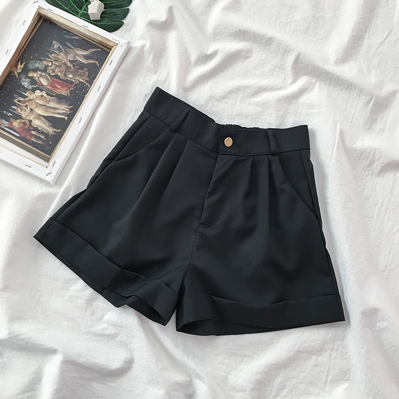 Women's Shorts High Waisted Shorts Women Simple Japanese Style Chic Casual Soft Daily Ladies Trousers Basic Loose Ins Woman Bottom All-match 2304