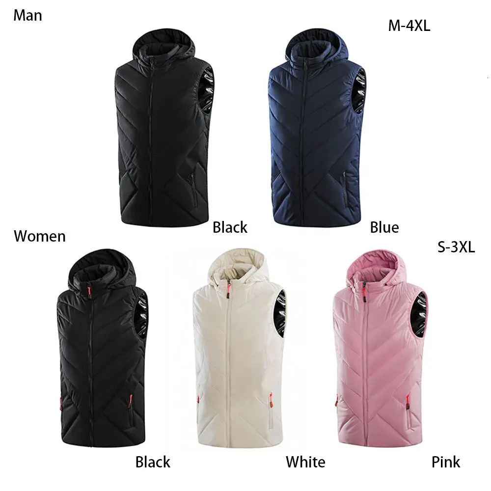 Men's Vests Sports Hiking Electric USB Infrared Heating Vest Jacket Hoodies Heated Waistcoat 231128