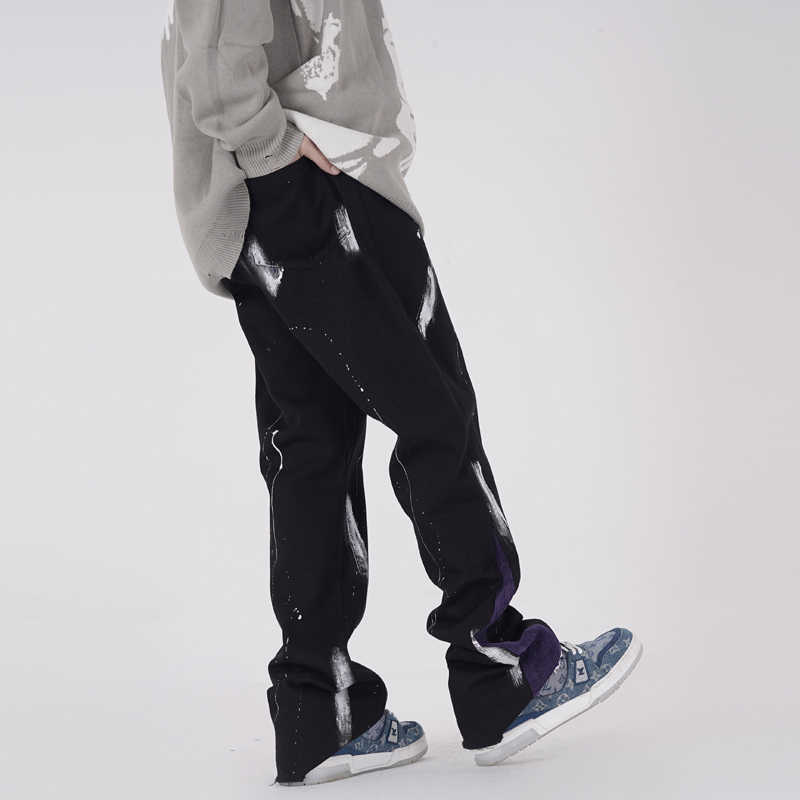 Designer Clothing Fashion Pant High street Galleryes Depts The same type of splash ink graffiti micro speaker cargo pants men's Trend brand mop splicing casual pants, White
Designer Clothing Fashion Pant High street Galleryes Depts The same type of splash ink graffiti micro speaker cargo pants men's Trend brand mop splicing casual pants, White