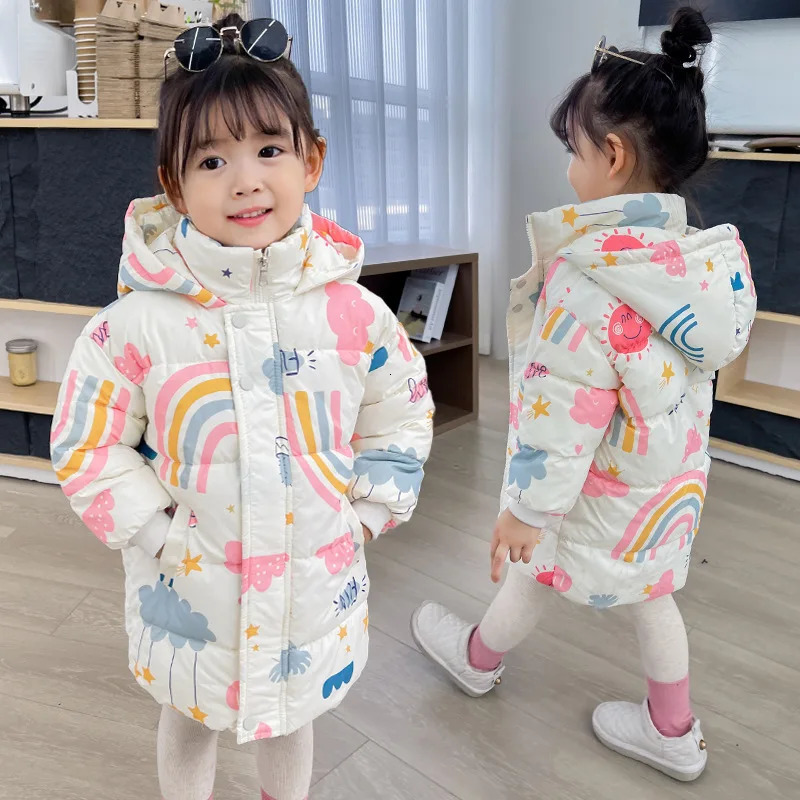 Down Coat Girls Boys Down Jacket Winter Coats Children Clothes Hooded Windbreaker Coat For Kids 2-7 Years Cotton Warm Outerwear 231128