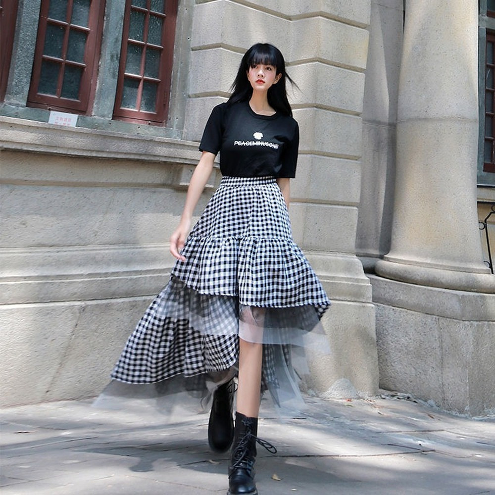 Skirts High Low Black Tulle Skirt Asymmetrial Hem Tutu Layered Wedding Bridal Gown High Waist Pleated Prom Skirt Gala Stylish Saia 230428