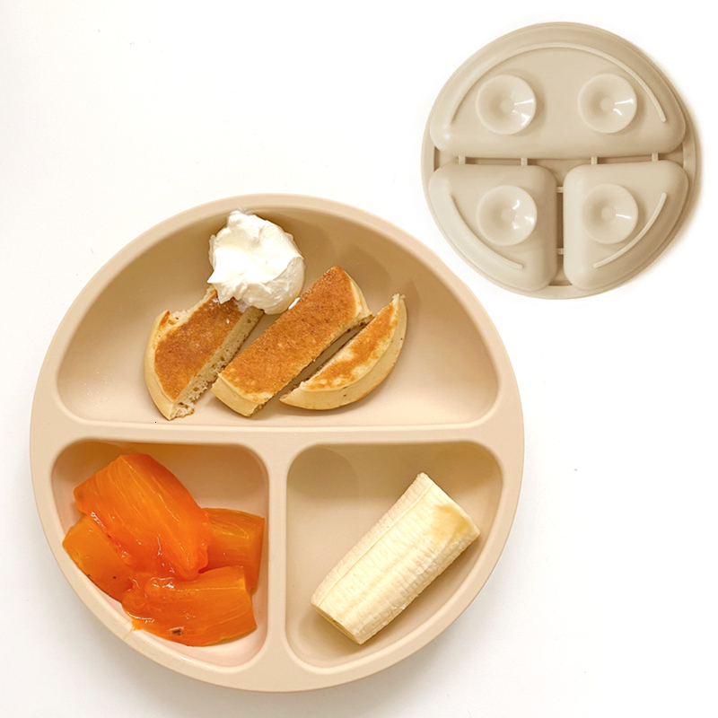 Cups Dishes Utensils Baby Safe Sucker Silicone Dining Plate Solid Cute Cartoon Children Suction Toddle Training Tableware Kids Feeding Bowls 230427