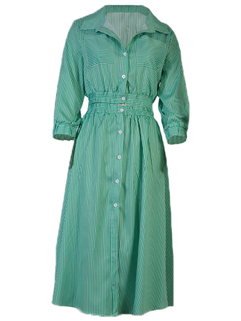 Two Piece Dress Striped Print Skirt Sets for Women Two Piece Set Autumn Clothes Turn Down Collar Blouse Crop Top and Skirts Suits Casual Outfits 23042