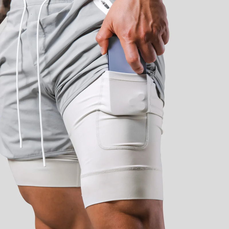 Men's Shorts Street Fashion Shorts Men's2 In1 Double Layer Quick Dry Sports Style Fitness Jogging Workout Men's Casual Shorts 230428