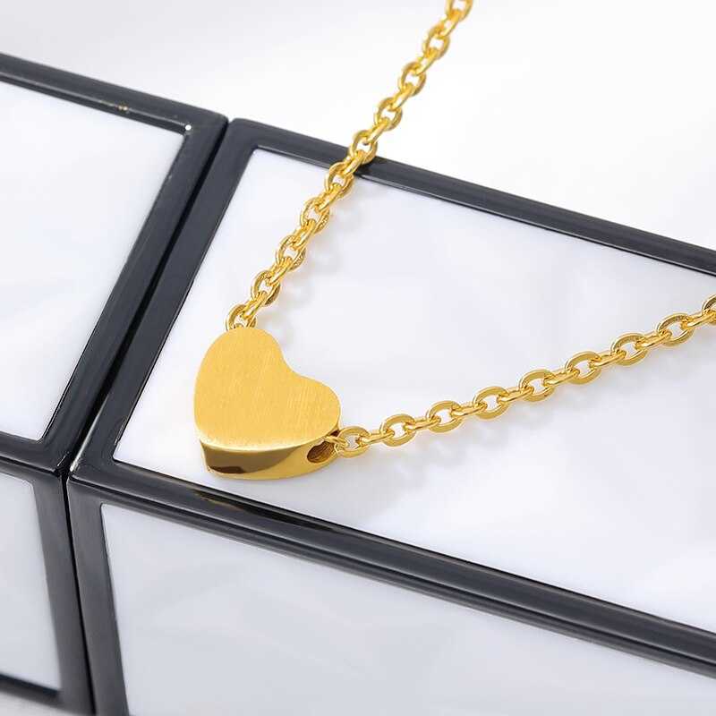 Pendant Necklaces Dome Cameras Stainless Steel Tiny Fashion Heart Necklace For Women Short Chain Heart Pendant Necklace Ethnic Party Choker Jewelry Gi