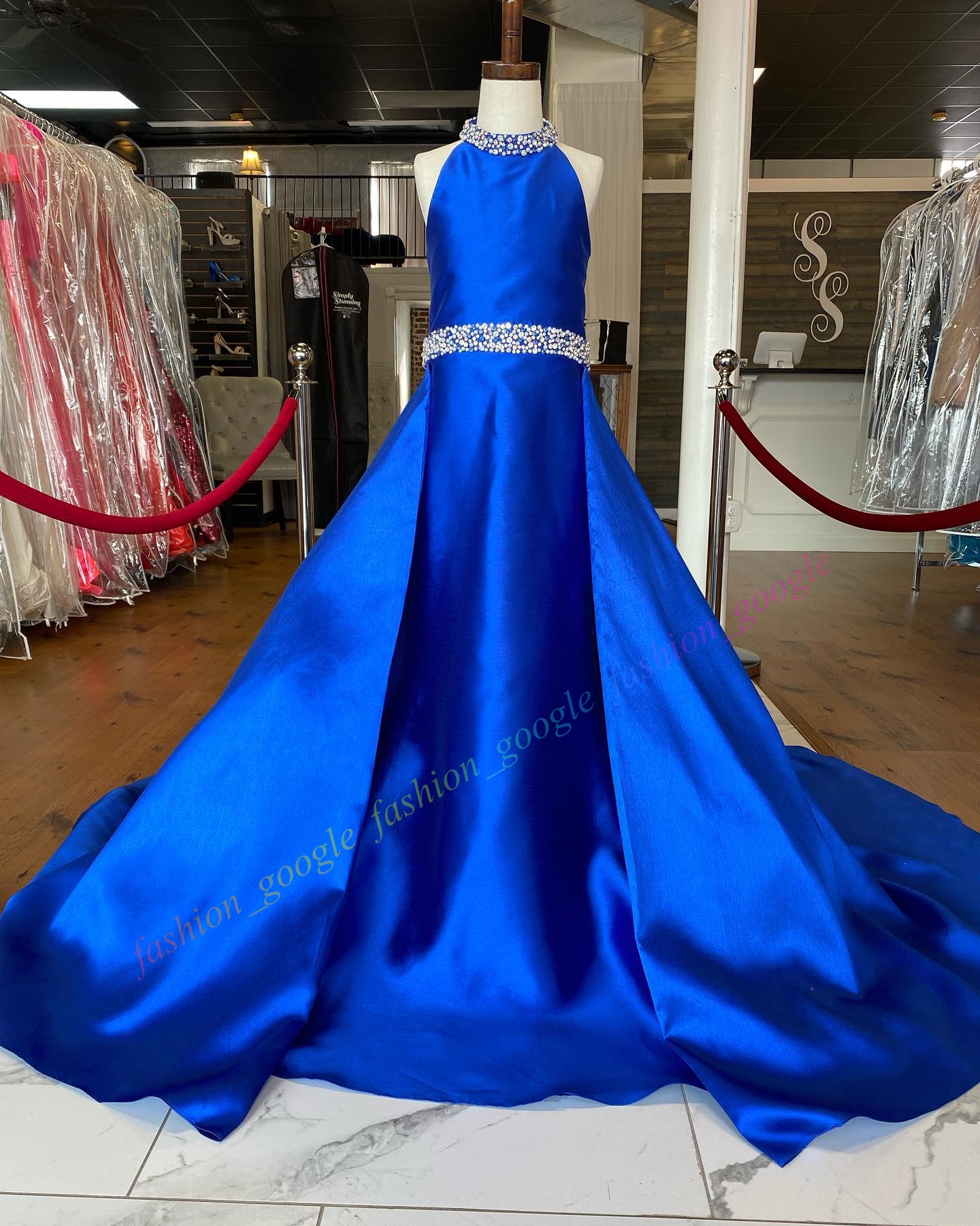 Halter A-Line Little Girl Pageant Dress 2024 Orange Lilac Royal Glitz Baby Kid Fun Fashion Runway Drama Birthday Formal Cocktail Party Gown Toddler In