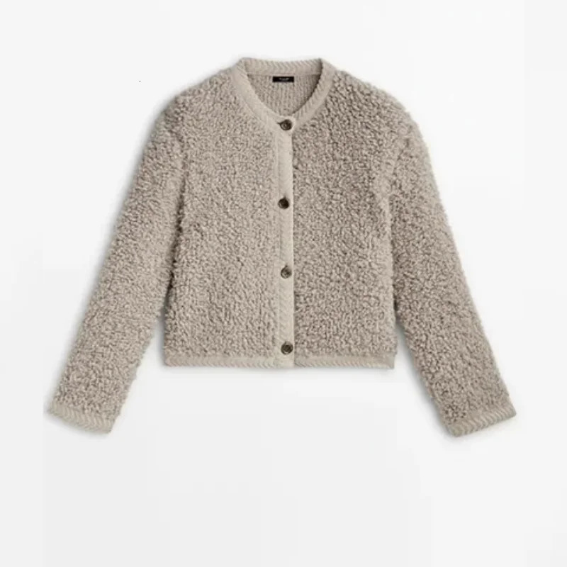 Womens Jackets LKSK Single Breasted Knitted Teddy Coats Women Casual Long Sleeve Jackets Winter Female Street Outerwear 231127