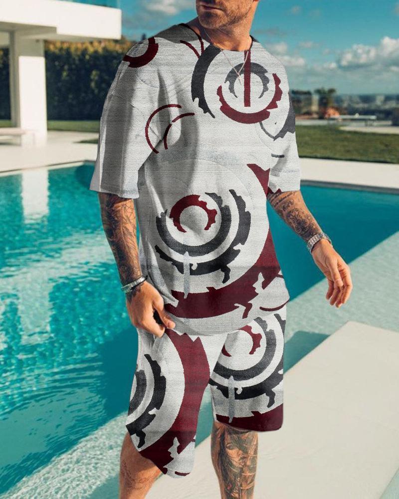 Mens Tracksuits Hawaii Mens Tracksuit Set 3D Print 2 Pcs Man TShirtShorts Sports Suit Casual Trend Beach Vacation Harajuku Summer Clothes 230428