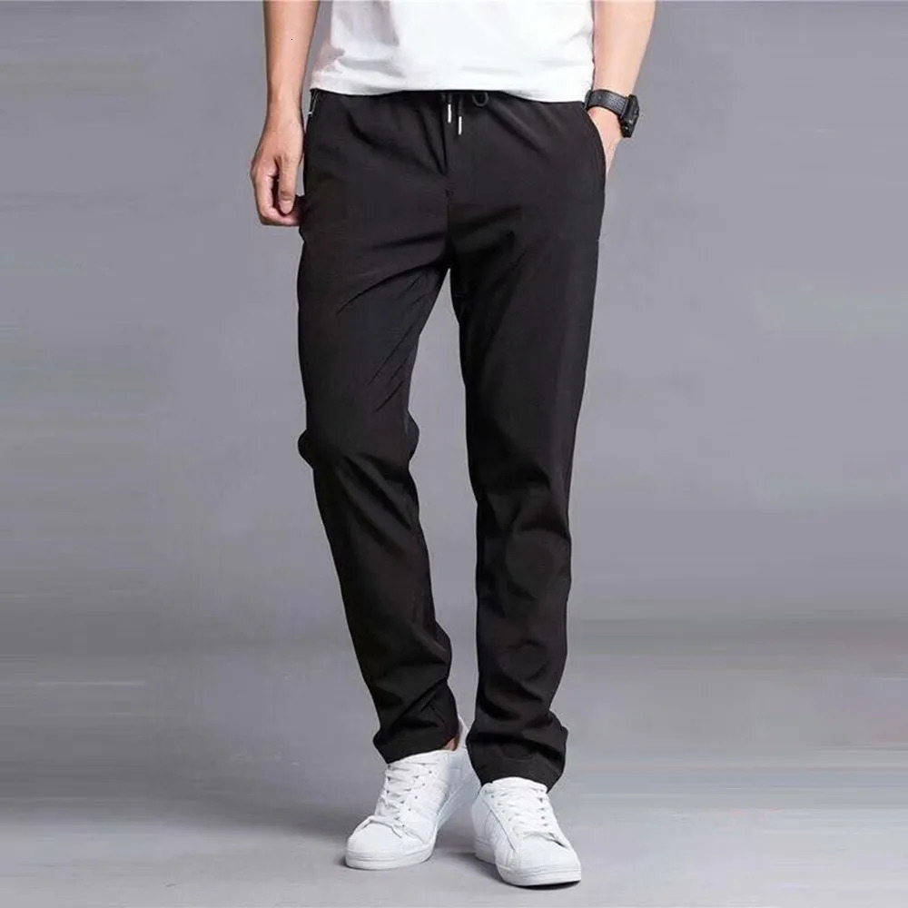 Men's Pants Casual Man Winter Fleece Lined Solid Black Warm Thick Thermal Trousers Athletic For Men Clothing 231128