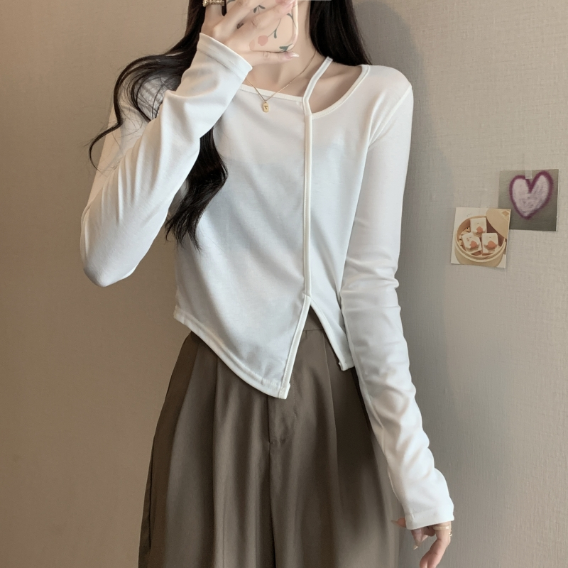 Women's T-Shirt Warm Y2K Crop Top Women Long Sleeve Winter T-shirt Woman Korean Fashion Vintage Tee Shirt Femme Sexy Gothic Streetwear Clothes 23