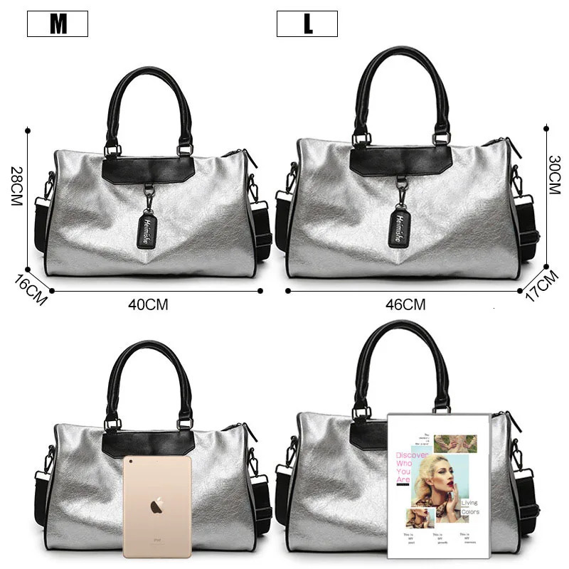 Outdoor Bags Women Silver Fitness Gym Bag Traveling Glitter Sac De Sport For Men Training Travel Tas Sports Gymtas Sporttas xa32 231128