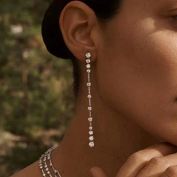 Sterg Sier Moissanite Dangle Earrings: Timeless Elegance for Women