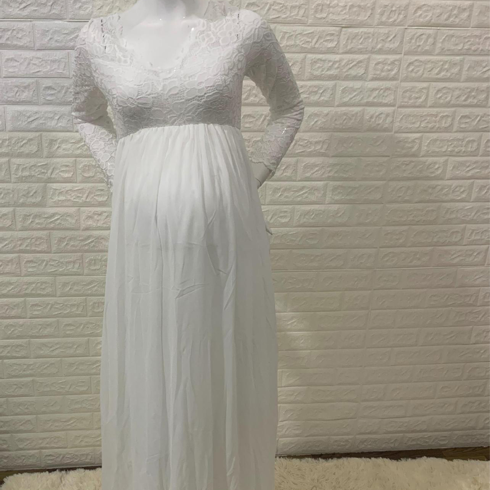 Maternity Dresses Maternity Dress Pregnant Long Sleeve Lace Patchwork Pregnant Woman Sexy Loose Tail Dress Pregnant Woman Dress 230428