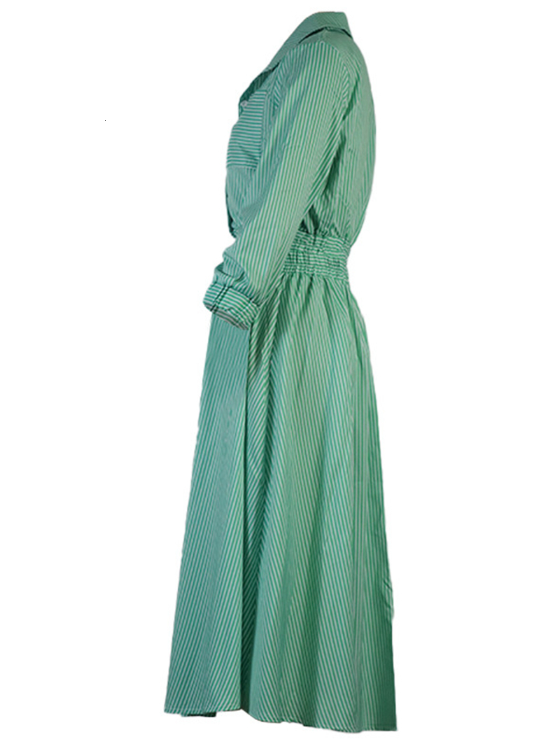 Two Piece Dress Striped Print Skirt Sets for Women Two Piece Set Autumn Clothes Turn Down Collar Blouse Crop Top and Skirts Suits Casual Outfits 23042