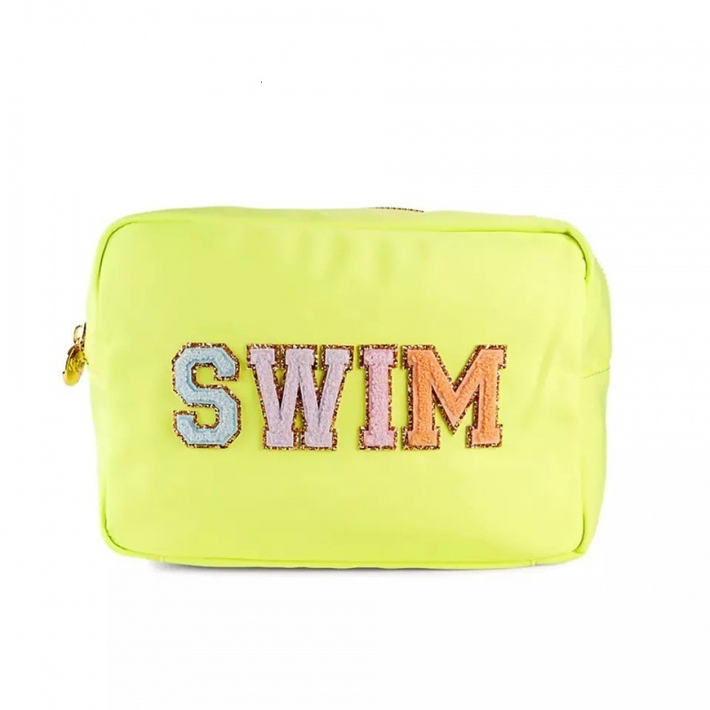 Cosmetic Bags Cases Large Nylon Pouch | Waterproof Toiletry Makeup Bag Glitter Varsity Letter Chenille 230329