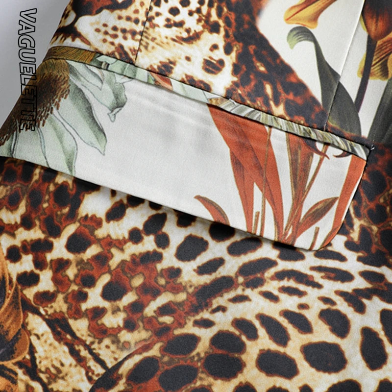 Men's Suits Blazers VAGUELETTE Leopard Pattern Jungle Printed Stylish Blazer Men Fashion Novelty Slim Fit Stage Wear For Singers Party Jacket Coa