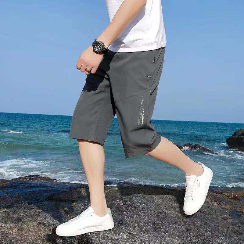 Men's Pants Capris Men's Summer Shorts Loose Fashion Brand Big Shorts Straight Leg Sports Outwear Ice Silk Thin Casual Pantsup