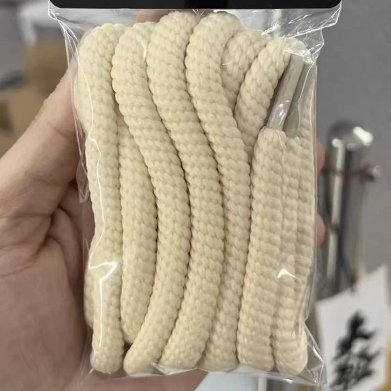 Shoe Parts Accessories Bold 1 cm thread Round Shoelaces Canvas White Shoes lace Men Fshion INS Casual Sports Skateboard Bread 231127