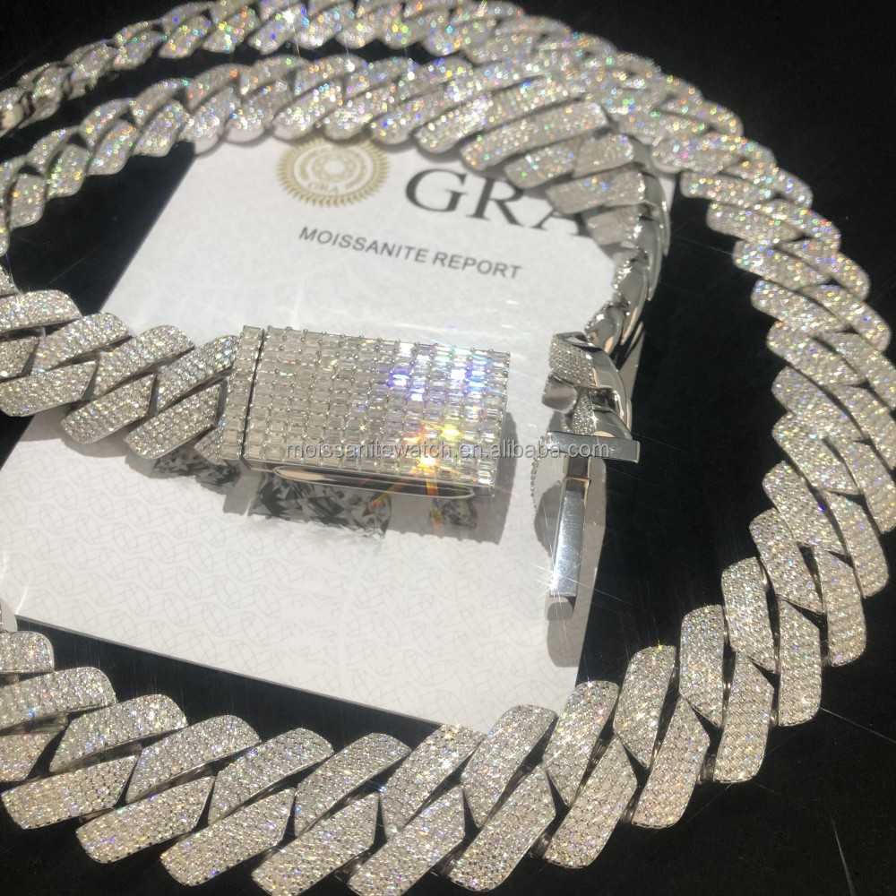 20mm Best-selling Fashion Men's Miami Cuban Chain Iced Moissanite Diamond S925 Silver Plated 18k Hip Hop Jewelry Necklace
20mm Best-selling Fashion Men's Miami Cuban Chain Iced Moissanite Diamond S925 Silver Plated 18k Hip Hop Jewelry Necklace