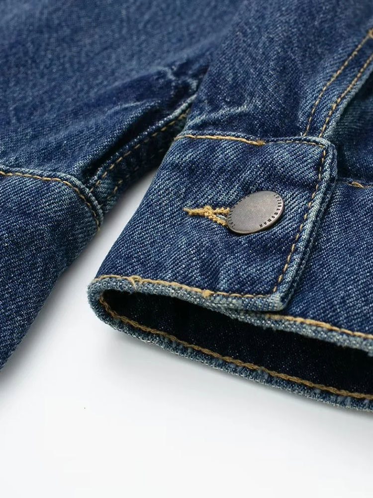 Women's Jackets Nlzgmsj TRAF Spring Autumn American Retro Heavyweight Denim Jacket Women Coat Pure Washed Multi Pocket Casual Coat 230428