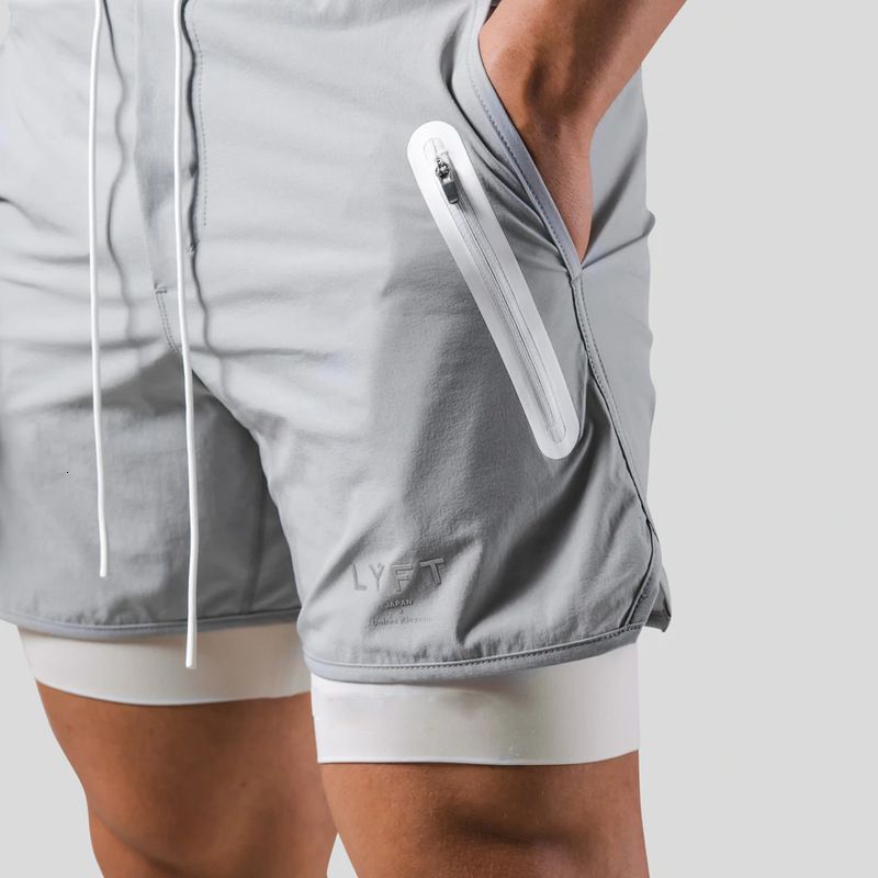 Men's Shorts Street Fashion Shorts Men's2 In1 Double Layer Quick Dry Sports Style Fitness Jogging Workout Men's Casual Shorts 230428