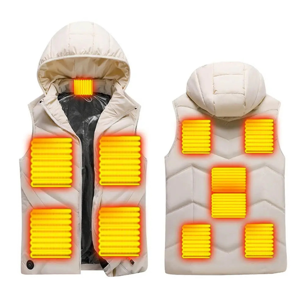 Men's Vests Sports Hiking Electric USB Infrared Heating Vest Jacket Hoodies Heated Waistcoat 231128