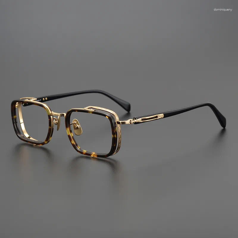 Sunglasses Frames Japanese Brand Acetate Square Glasses Handmade Men Women Classical Prescription Titanium Eyeglass Tortoise Luxury Eyewear